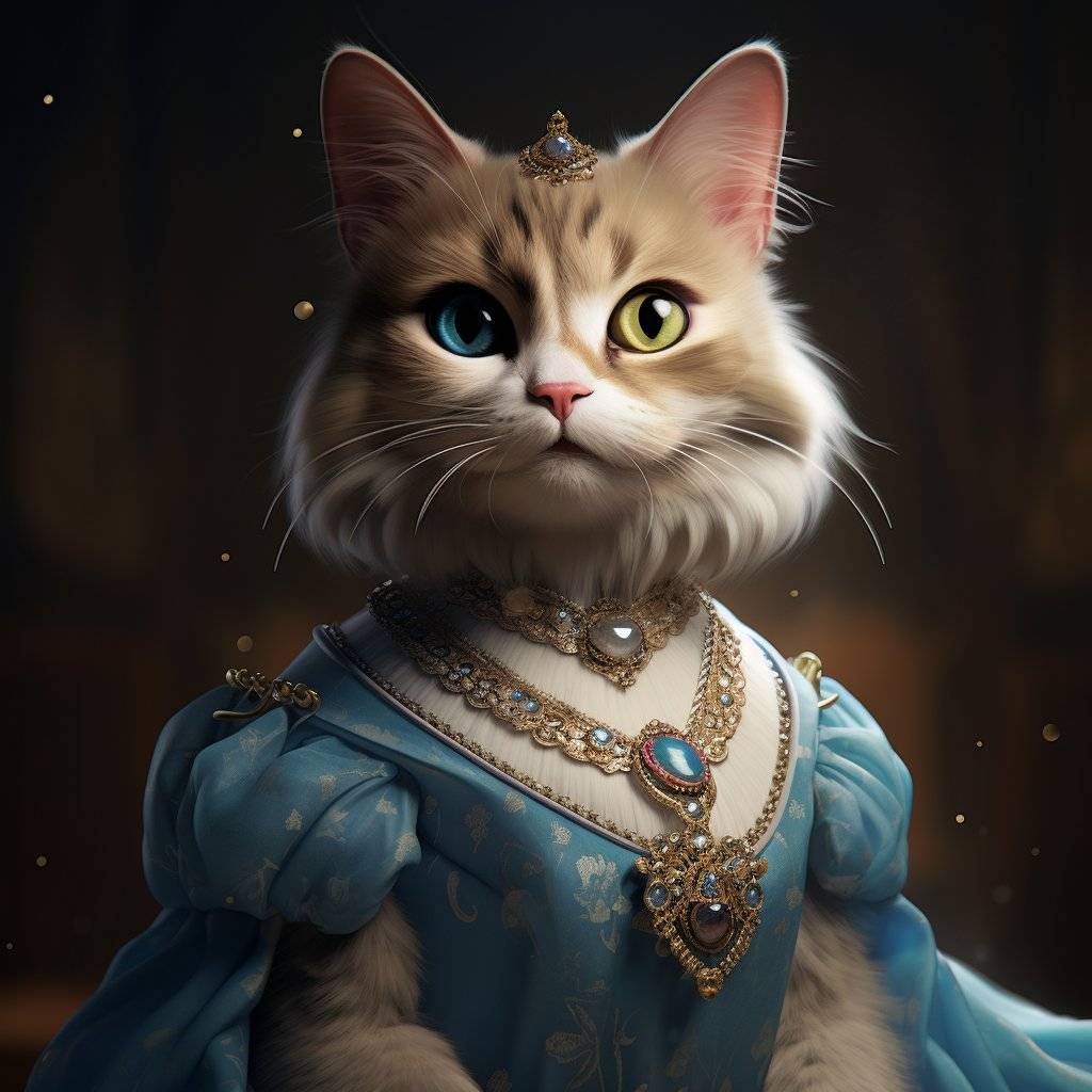 Crowned Companions: Princess Pet Portraits for Best Friend's Birthday