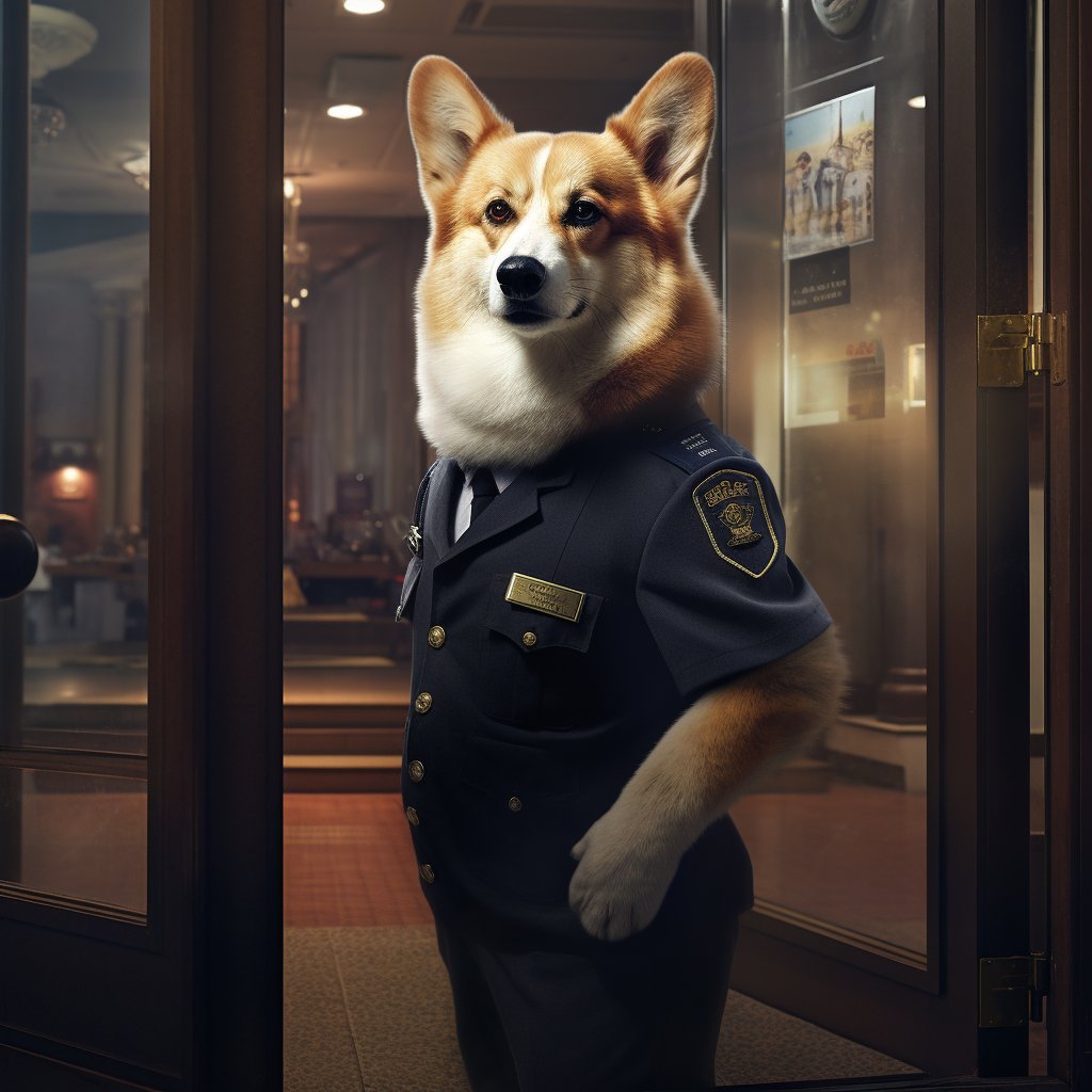 Brave Canine Guardians: Custom Police Pet Portraits