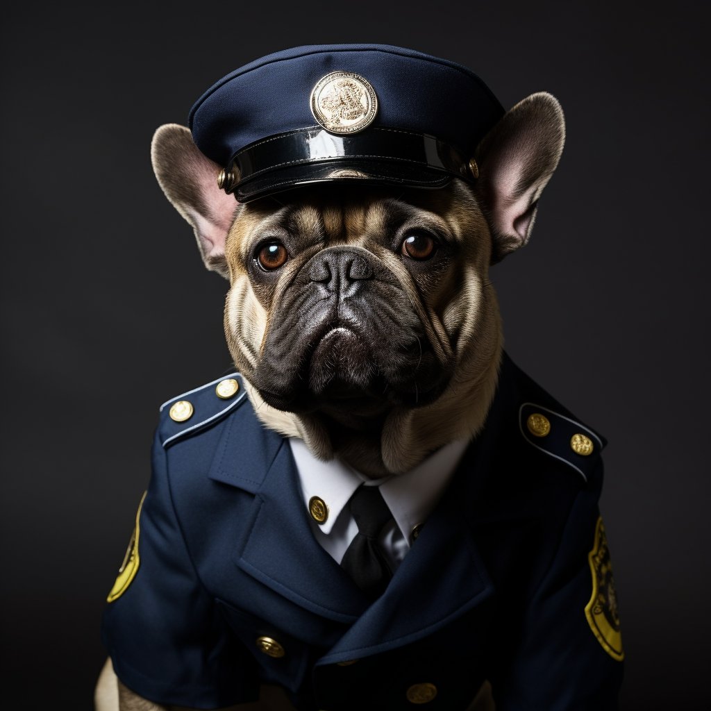 Courageous Canine Creations: Police-Themed Pet Art