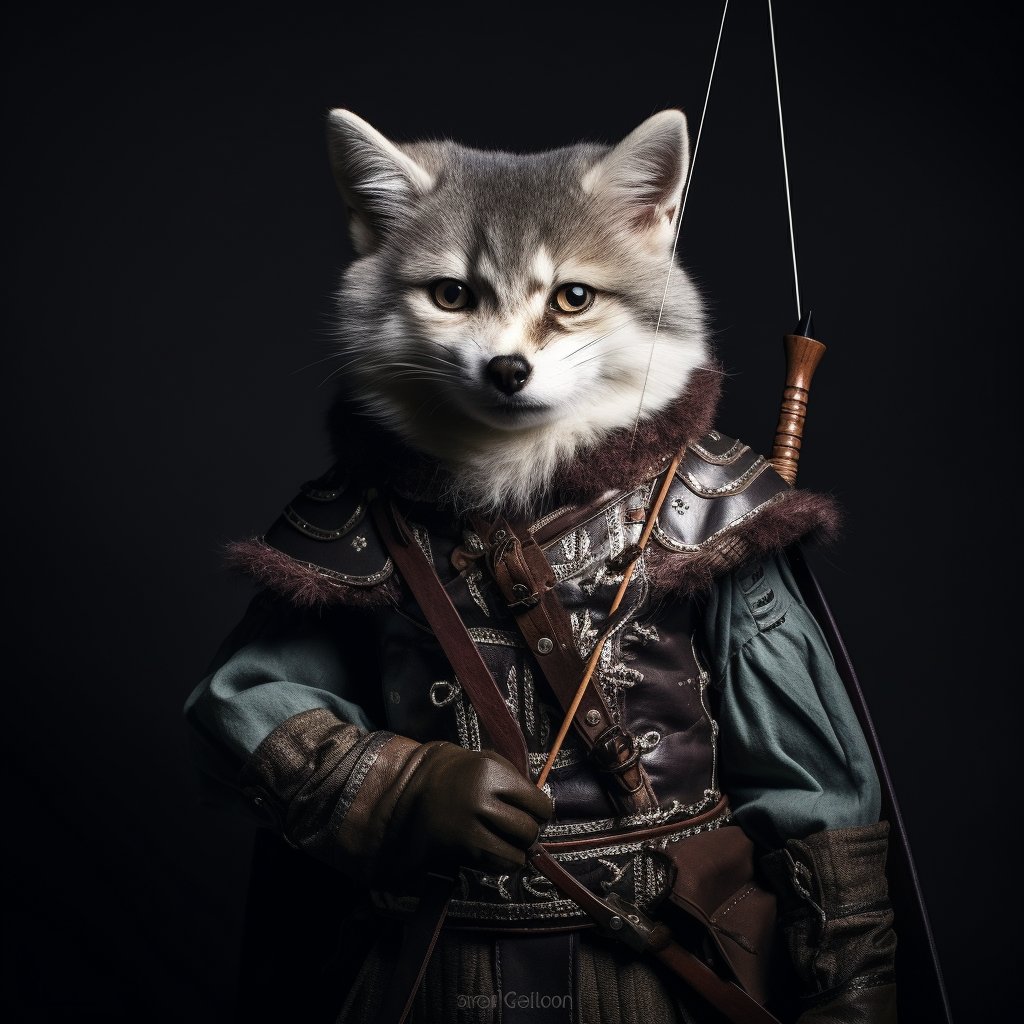 Archer's Majesty: Custom Dog Canvas Portrait Capturing Heroic Essence