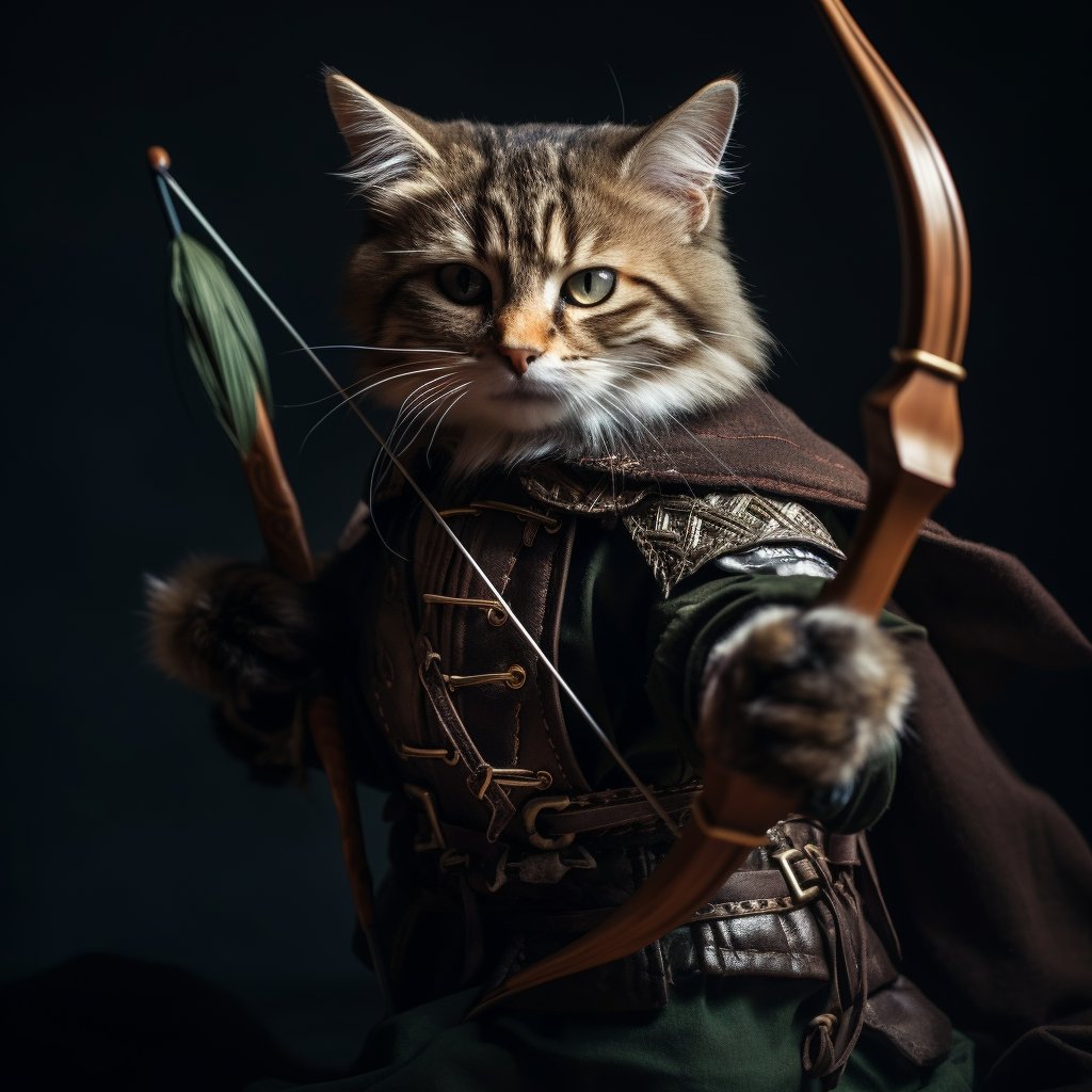 Heroic Archer: Custom Pet Painting Canvas of Valor