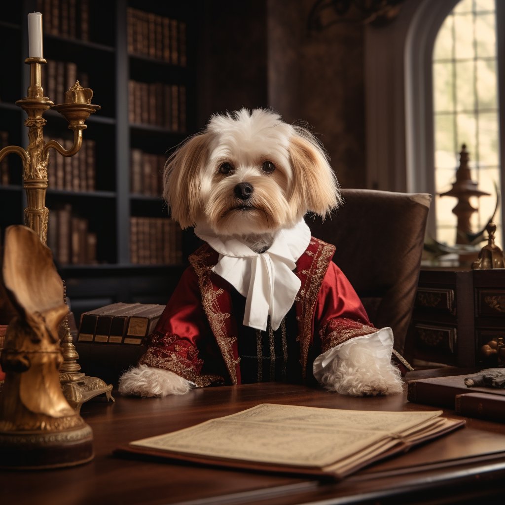 Elegance Personified: Personalized Pet Art Print Reflecting Aristocratic Wisdom