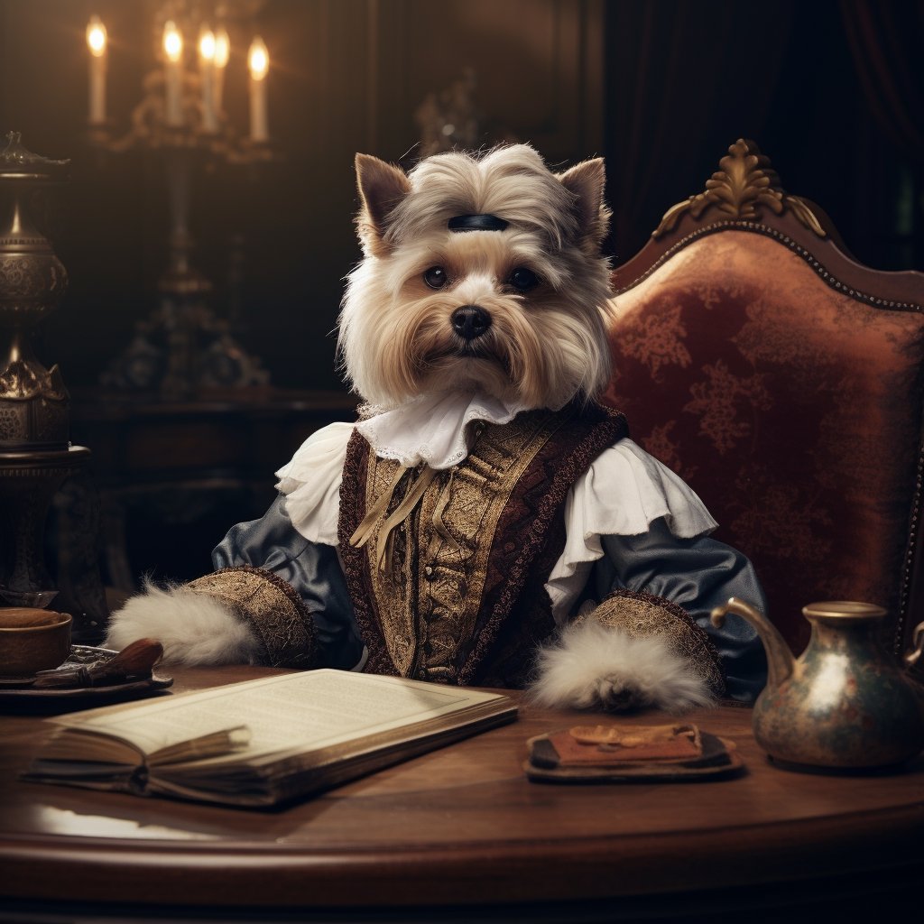 Manor Majesty: Personalized Pet Art Print Reflecting Noble Demeanor