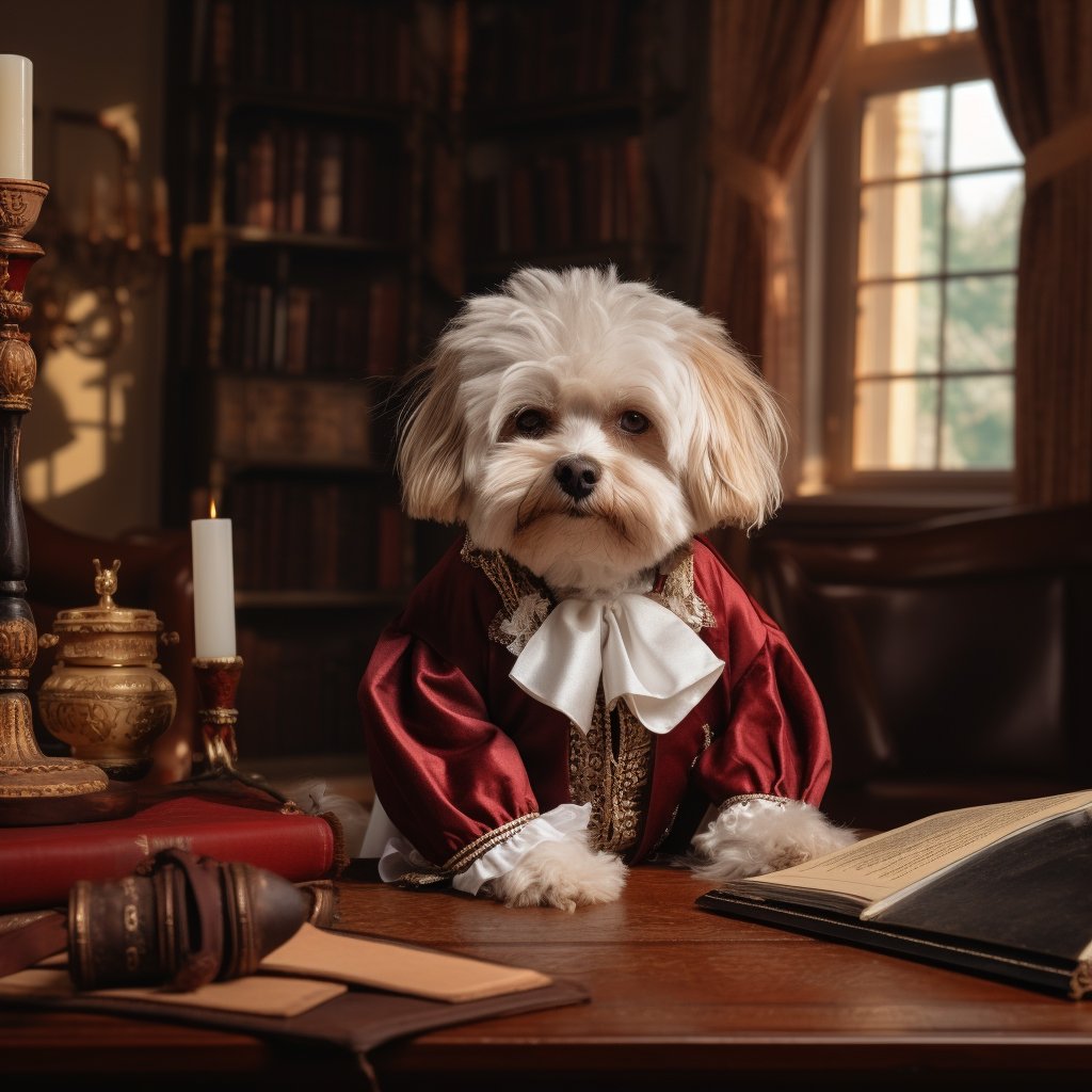 Manor Masterpiece: Personalized Custom Dog Poster Reflecting Noble Wisdom