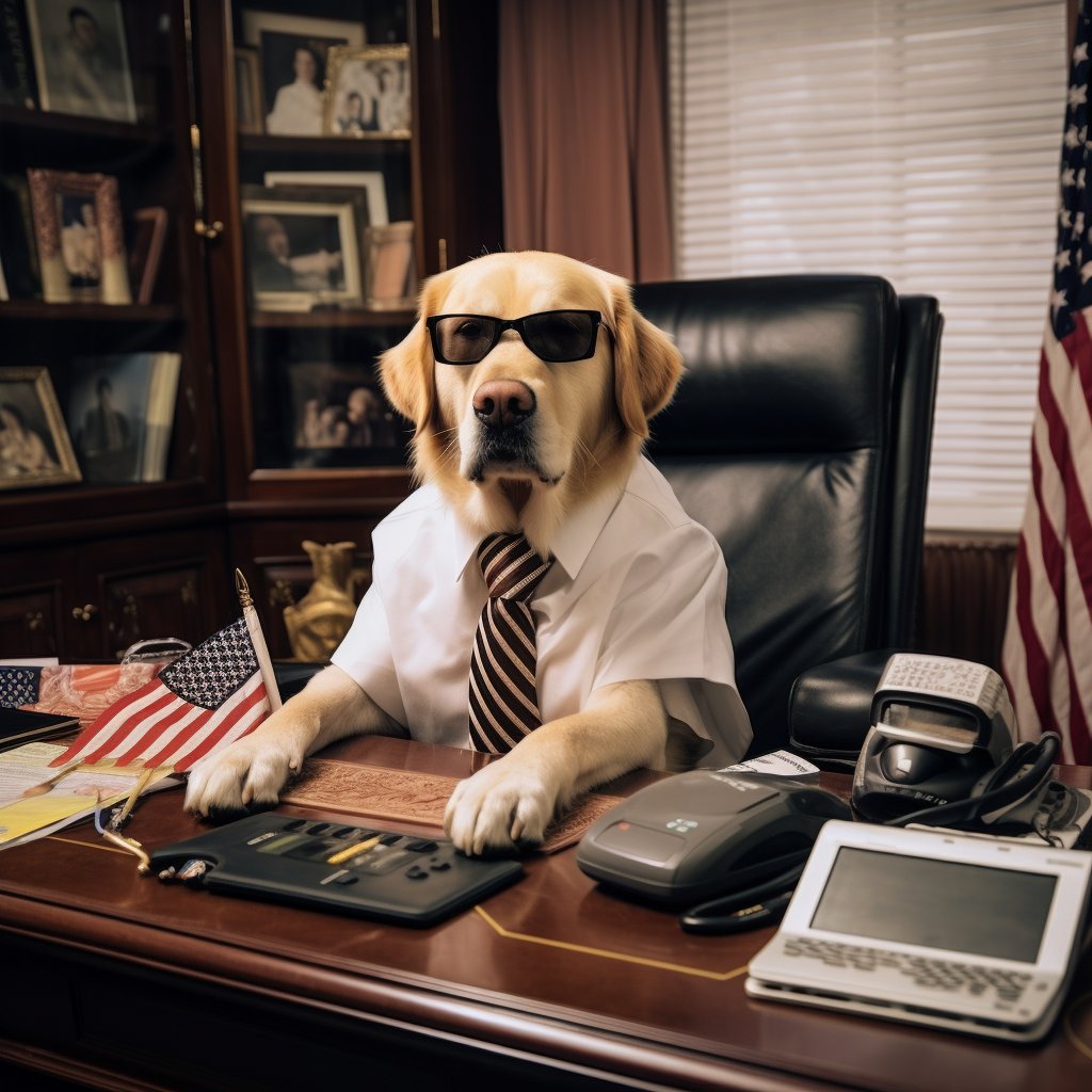 Noble Wisdom: Pug Posters Presidential Pet Canvas Portrait