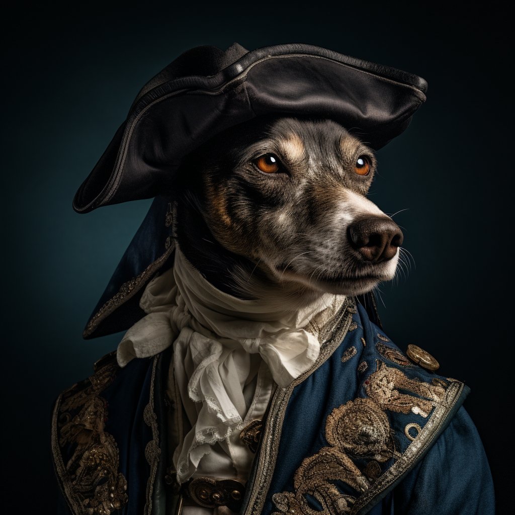 Dachshund Captain's Canvas: Custom Pet Portrait