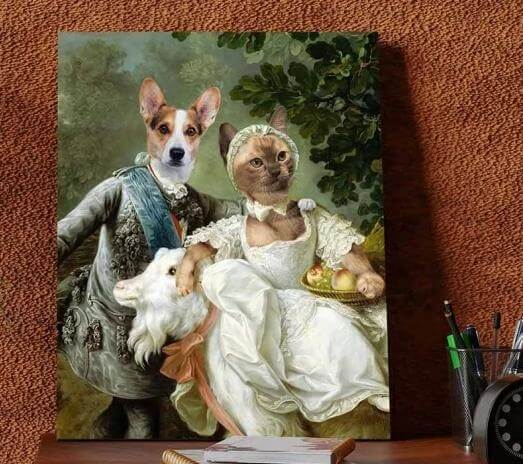 cat and dog portraits