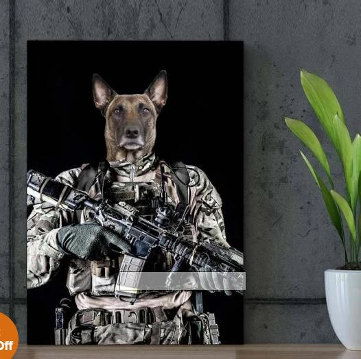 dog military painting