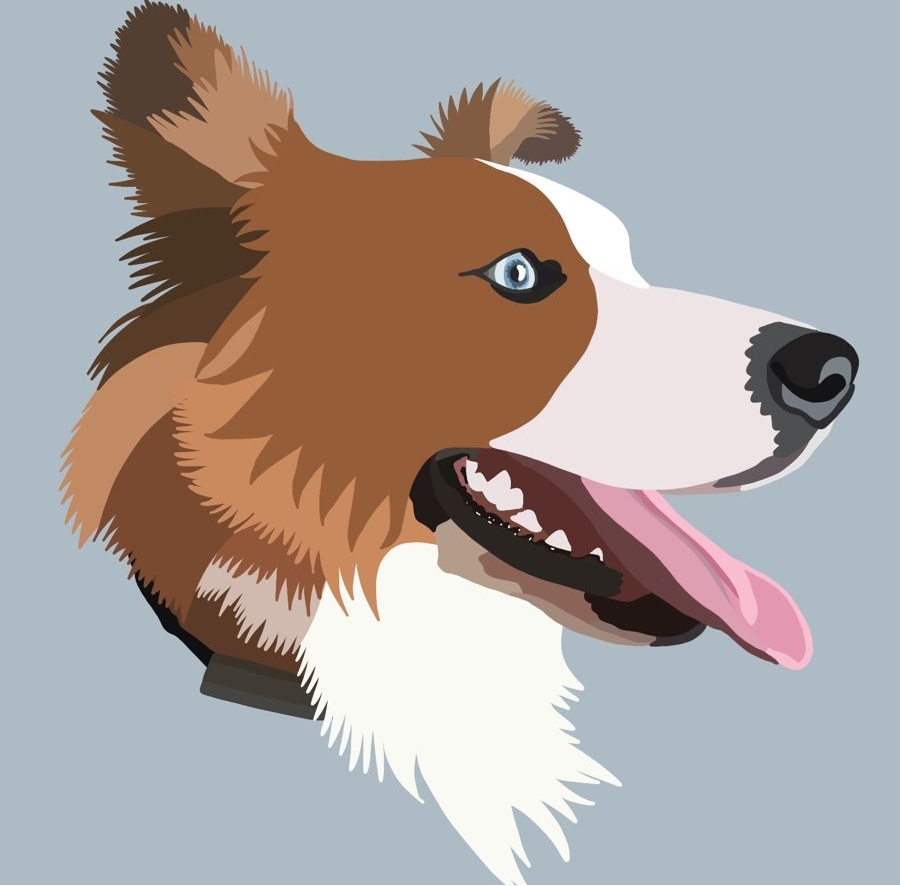 faceless dog portrait painting