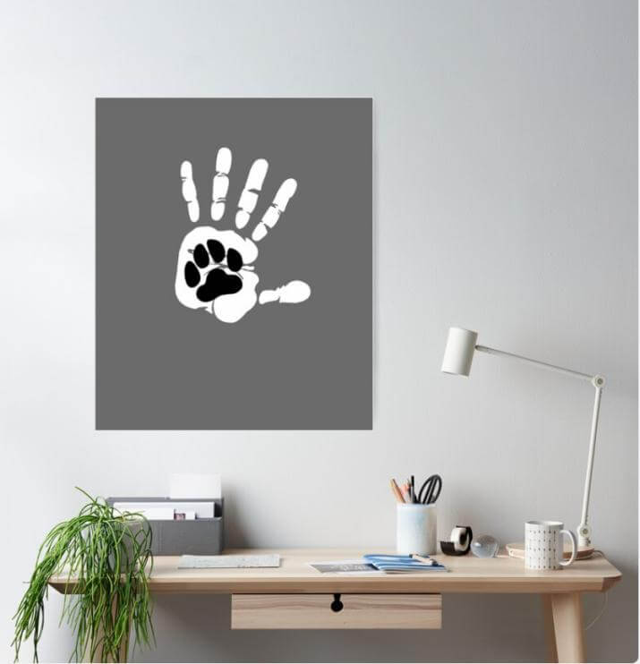 handprint with dog print