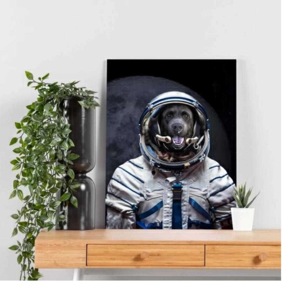 astronaut dog painting