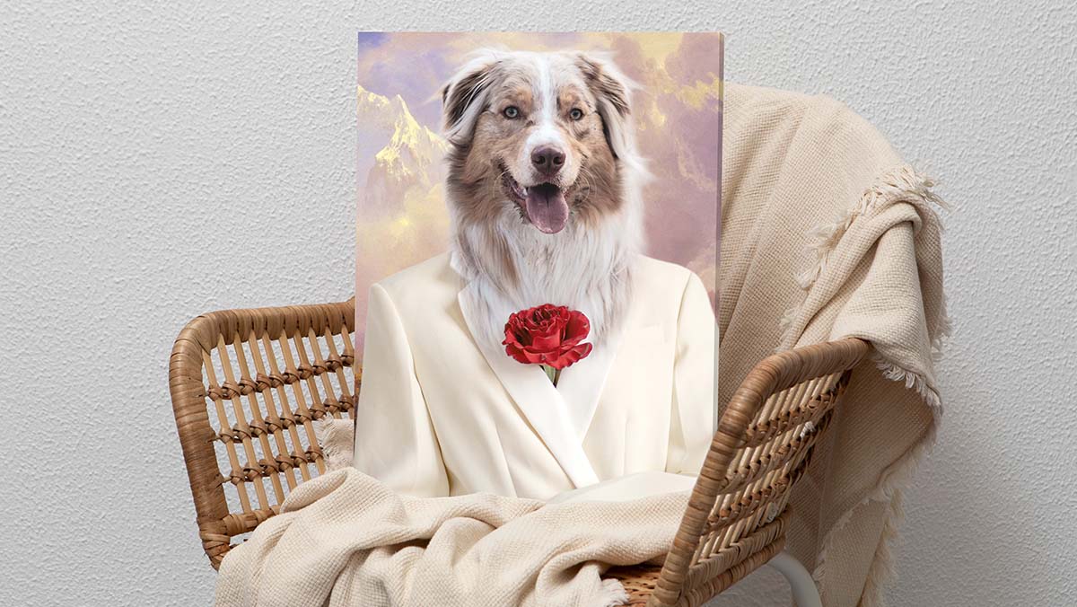 custom funny pet portrait dog portrait painting