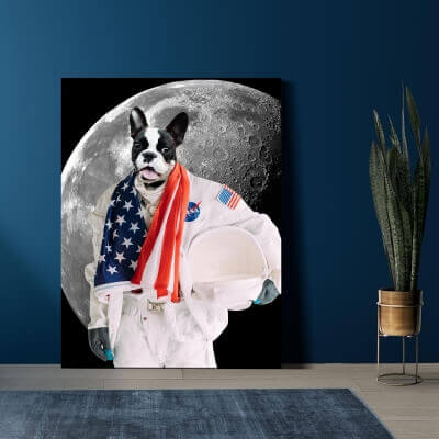 astronaut cool pet portrait painting