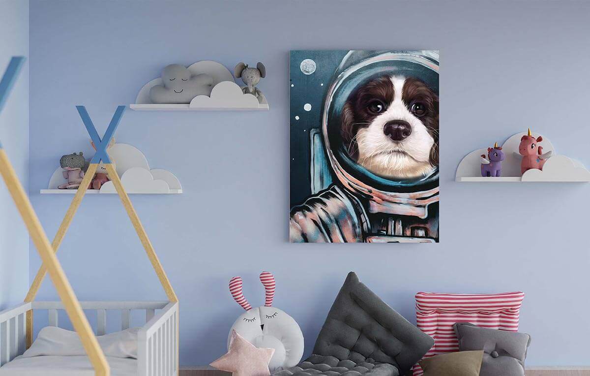 astronaut dog portrait