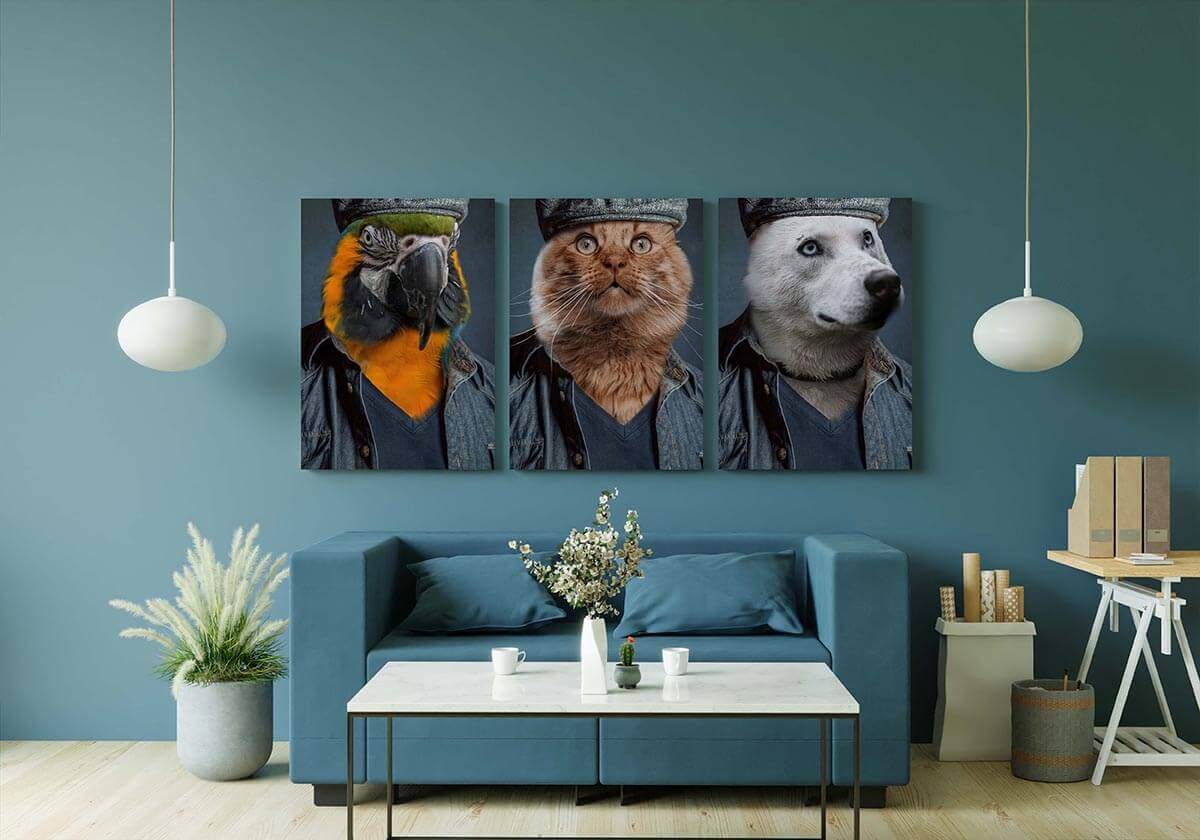 dog portrait canvas modern pet art
