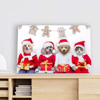 christmas dog painting art of pet