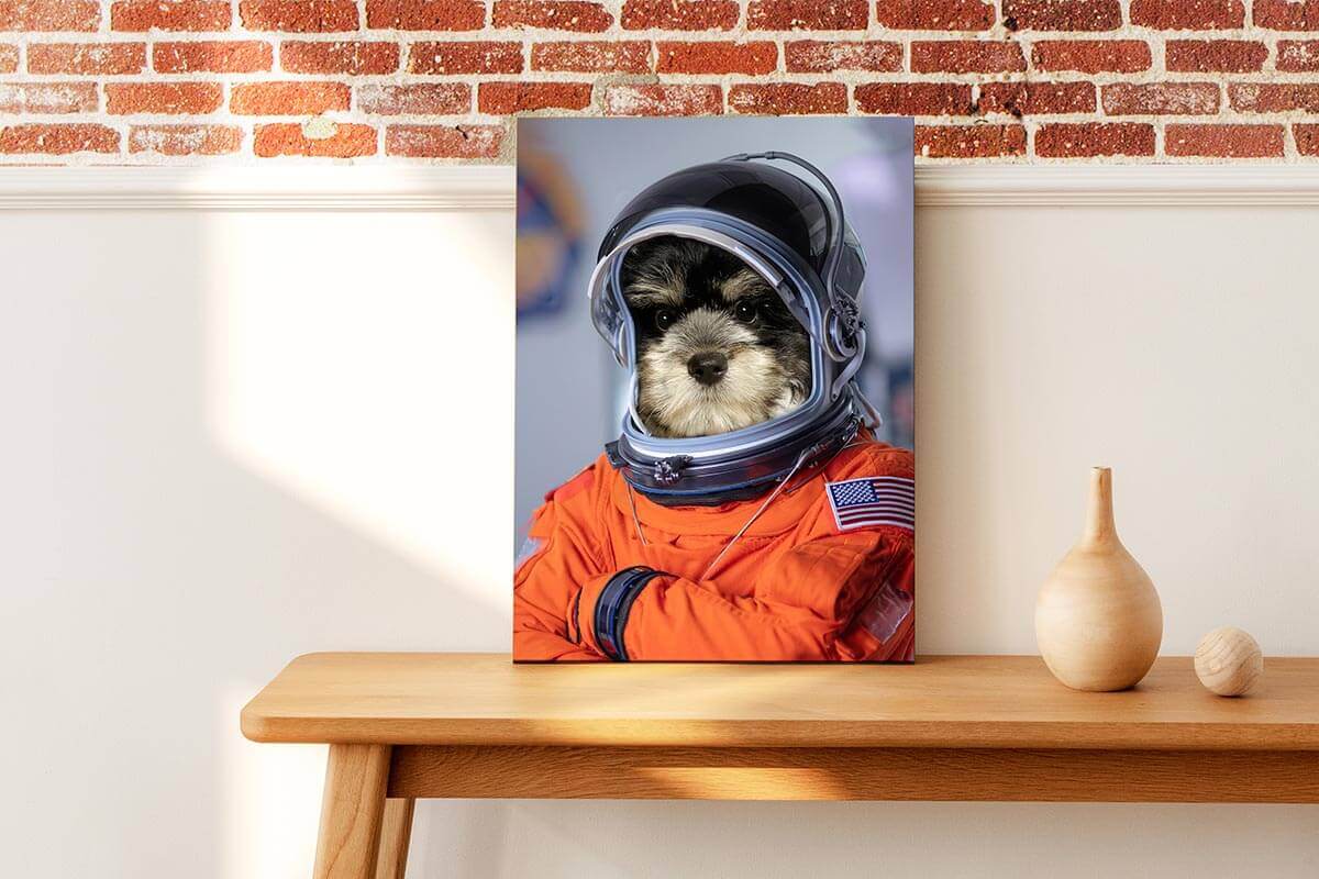 custom astronaut animal portraits on canvas