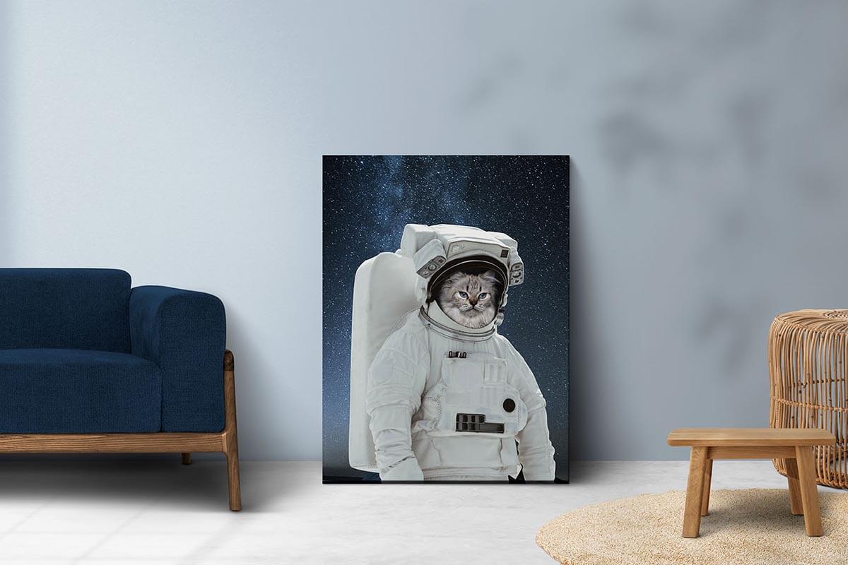 custom astronaut pet portrait painting