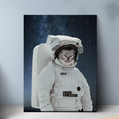 custom astronaut pet portrait