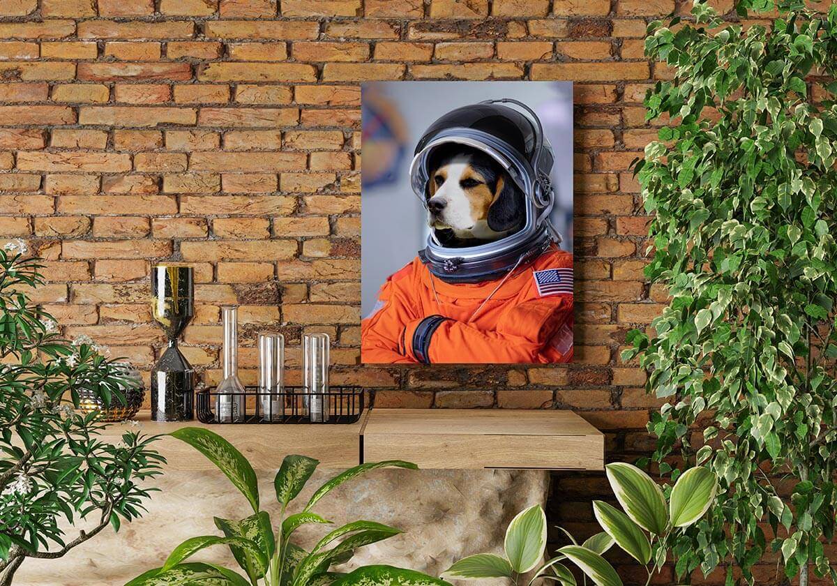 custom pet astronaut portrait animal portrait