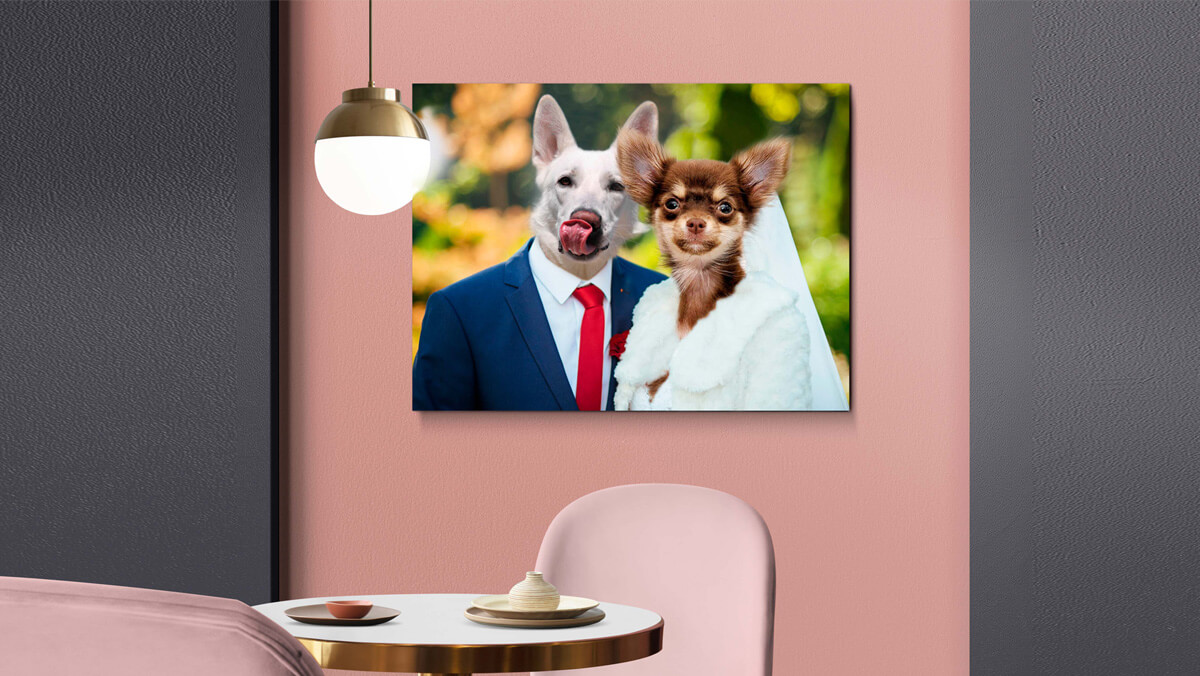 custom wedding dog portrait painting