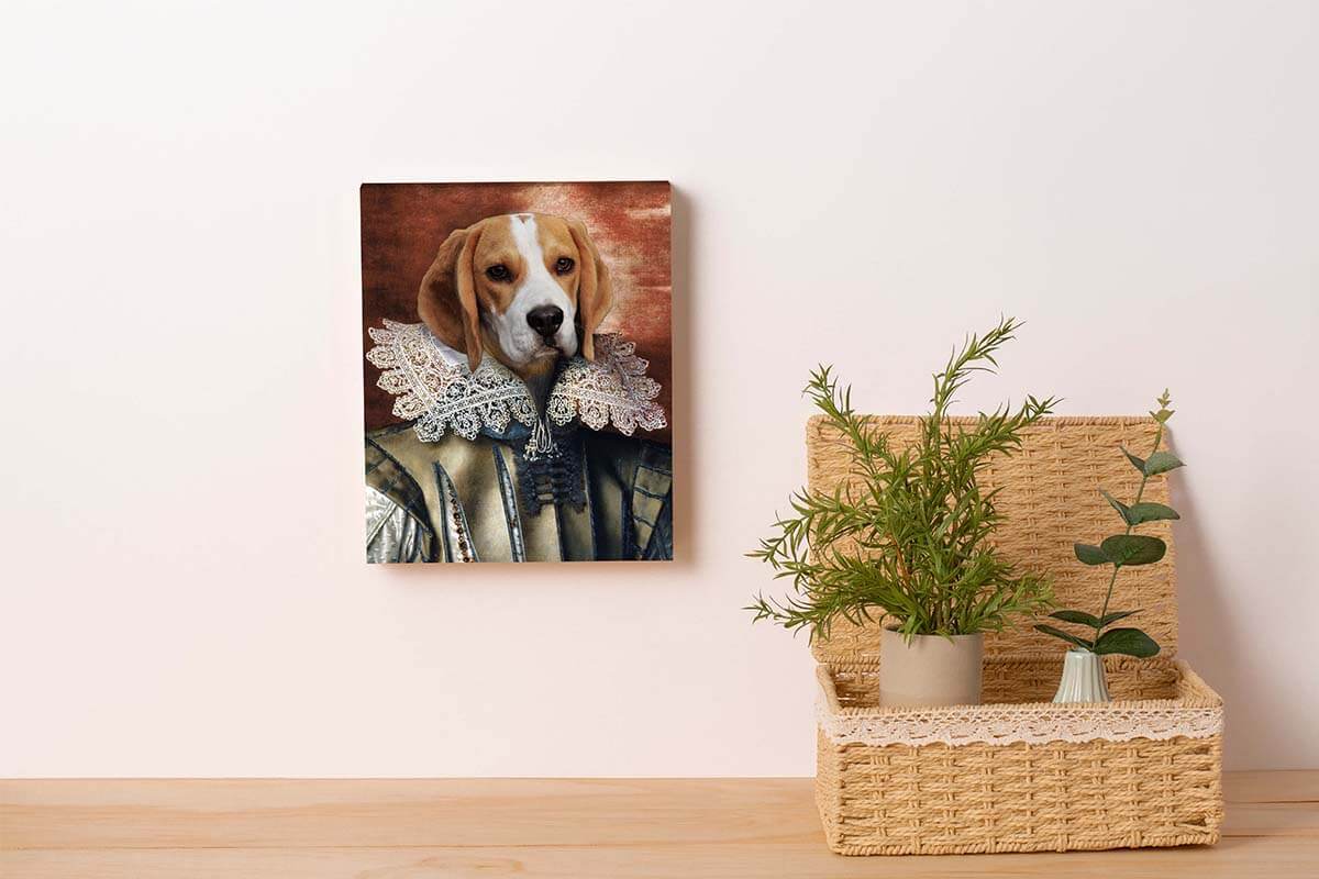 duke regal pet portrait painting canvas