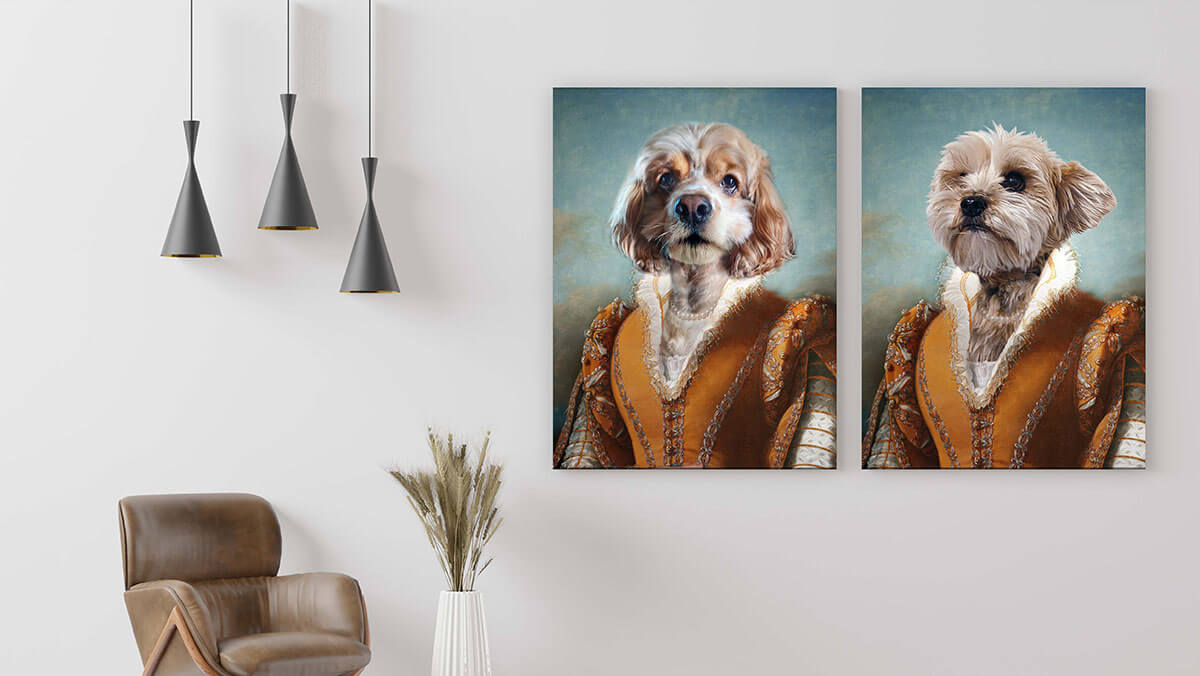 female dog portrait paintings