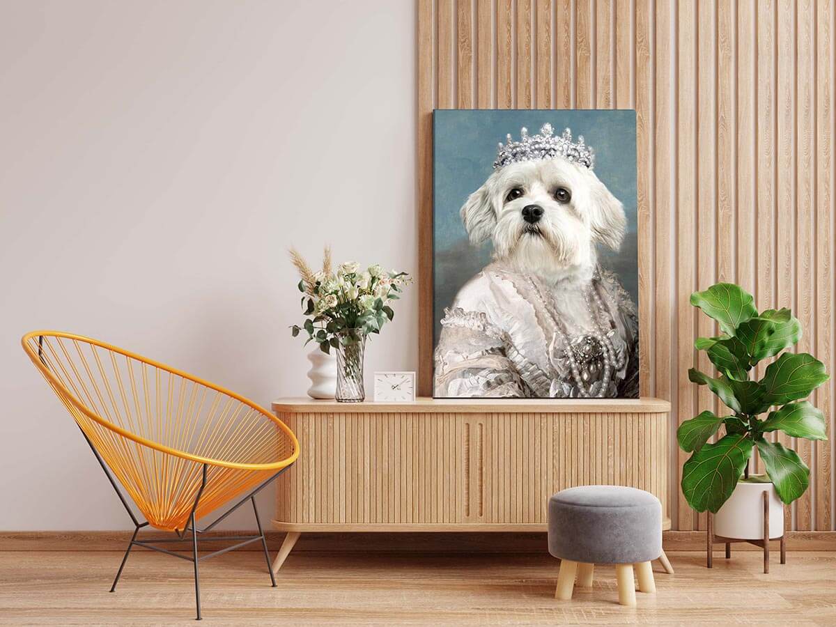 funny queen pet portrait painting