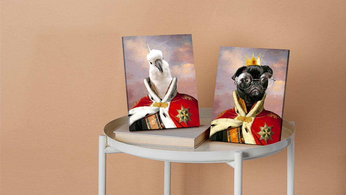 king custom royal pet portrait artwork