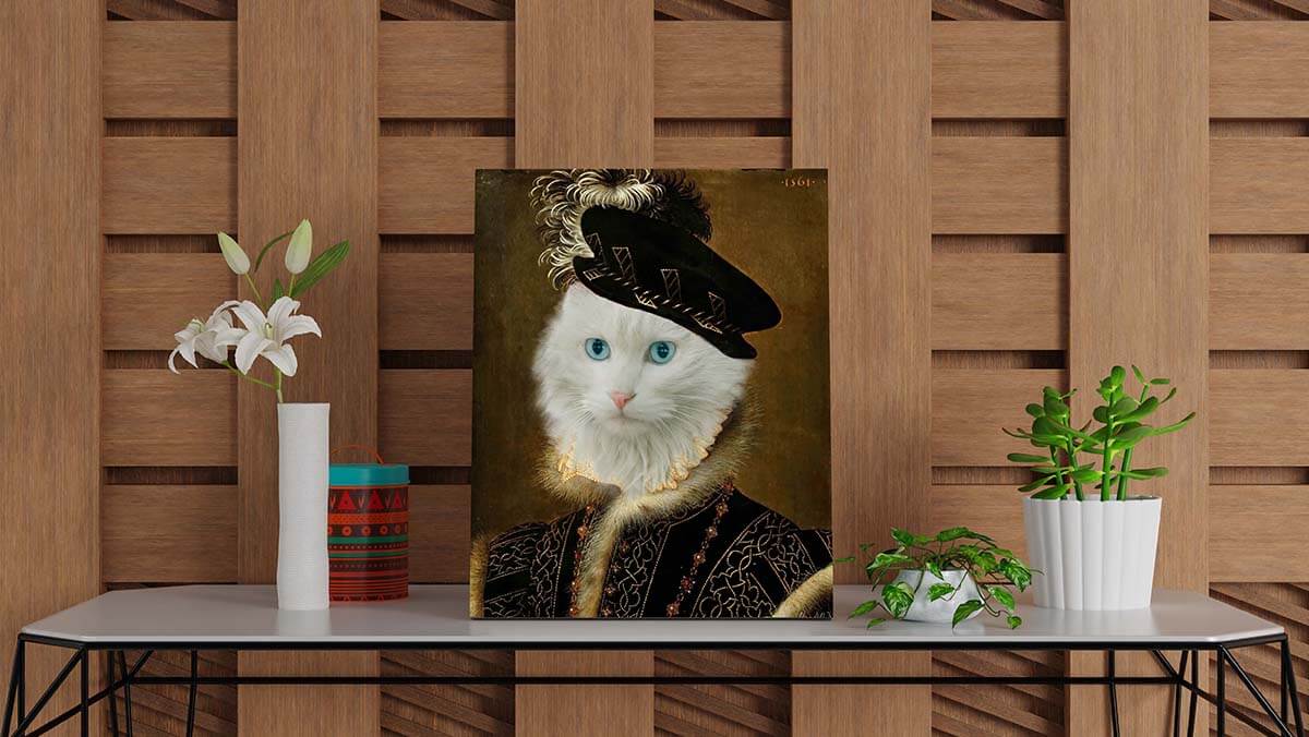 king custom royal pet portrait canvas