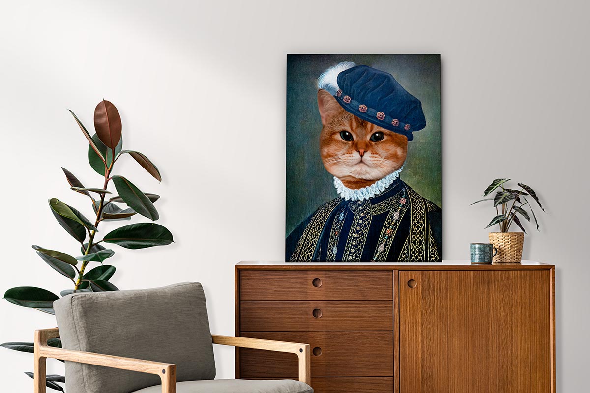 king pet portrait painting