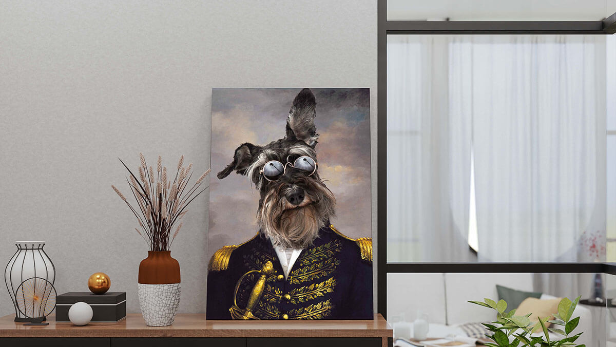 military animal portrait pet art
