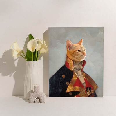 military officer pet painting