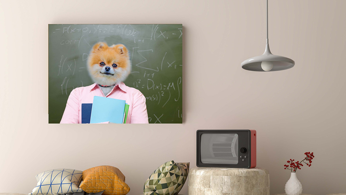 paint your own pet into a responsible teacher portrait