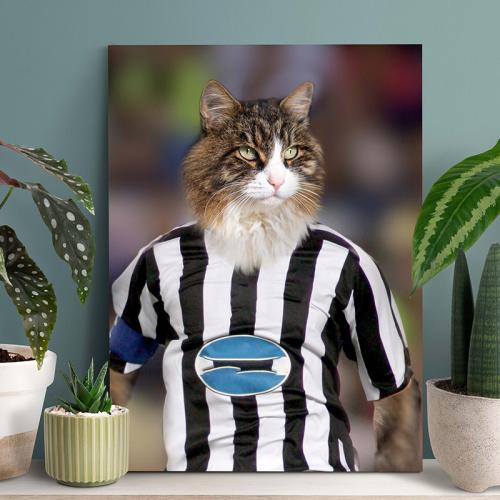 painting of your pet ready for a soccer match