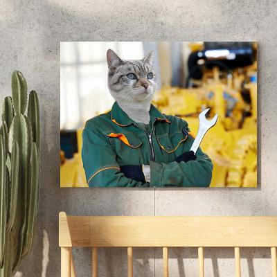 personalized factory worker pet protrait