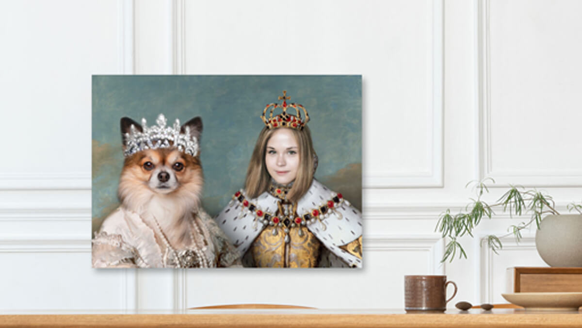 pet and owner royal portrait painting