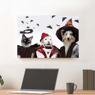 pet painting in scary yet elegant halloween costumes