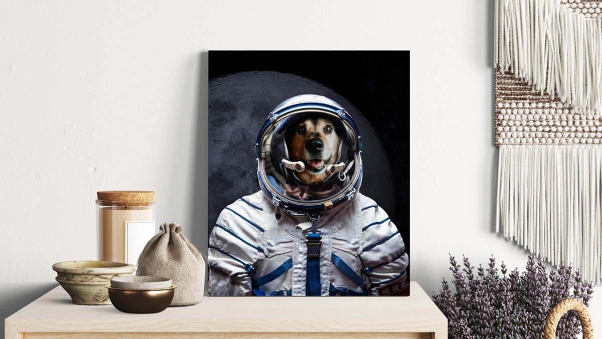 astronaut pet art print