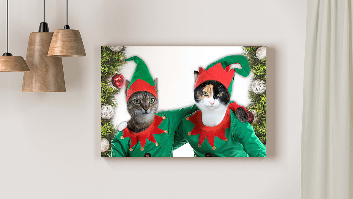pet portrait personalised christmas decorations