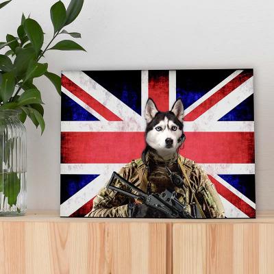 pets as the U.K. military soldier portraits