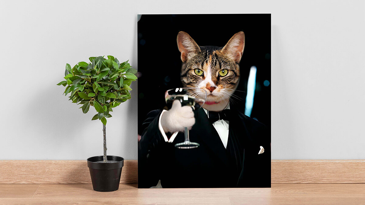 portraits of animals in suits