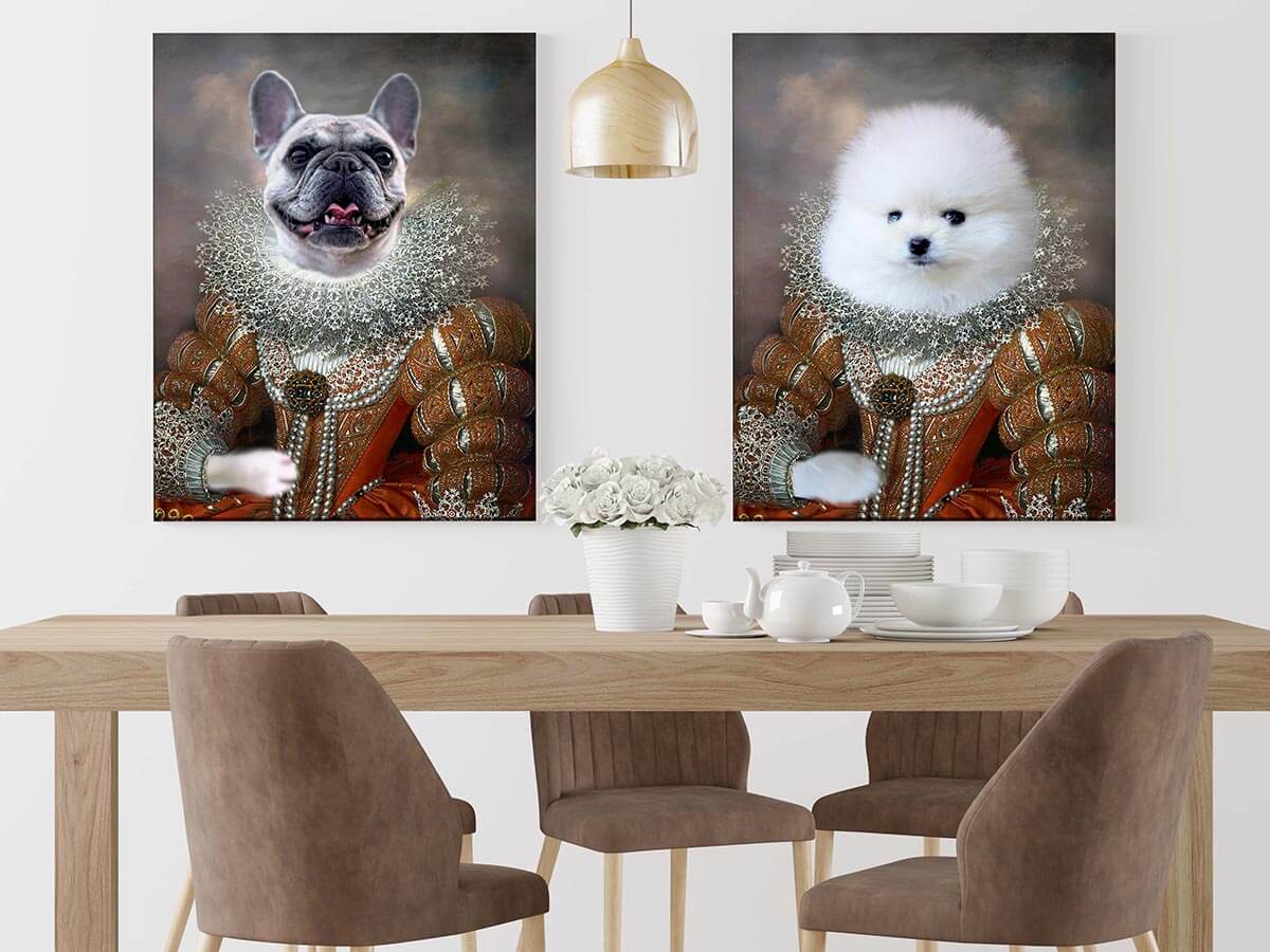 queen cat dog pet renaissance animal portrait painting