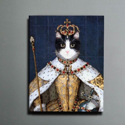 queen regal painting of pet canvas