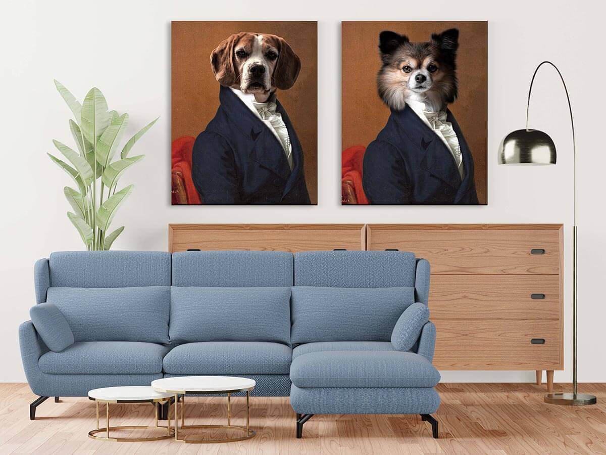 pet portrait in suit