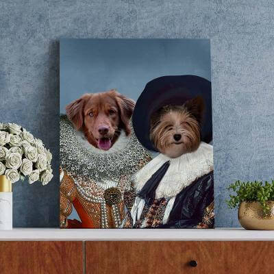 royal queen and cavalier portraits of pets