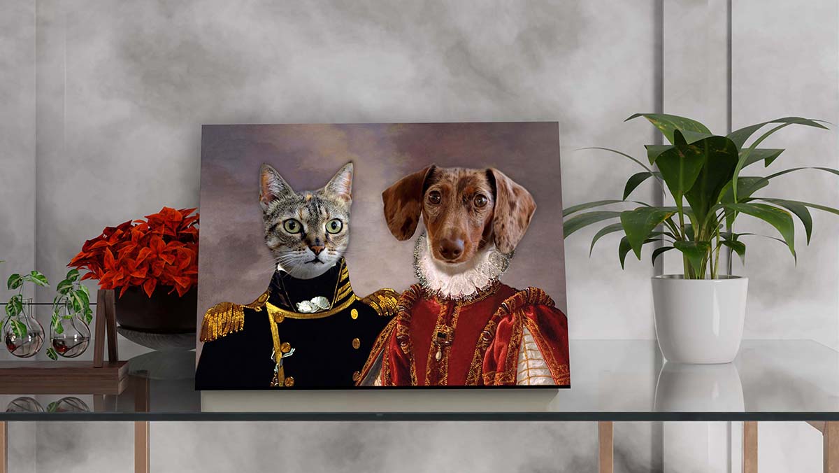 royalty renaissance cat and dog portraits