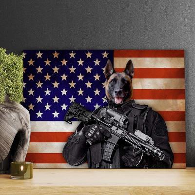 the U.S. military soldier portrait of your german shepherd dog