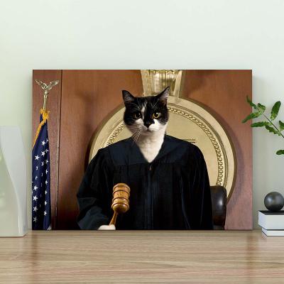the judge of justice cat portrait art