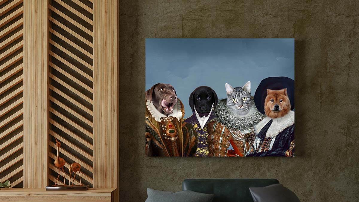 upper class dogs in one portrait